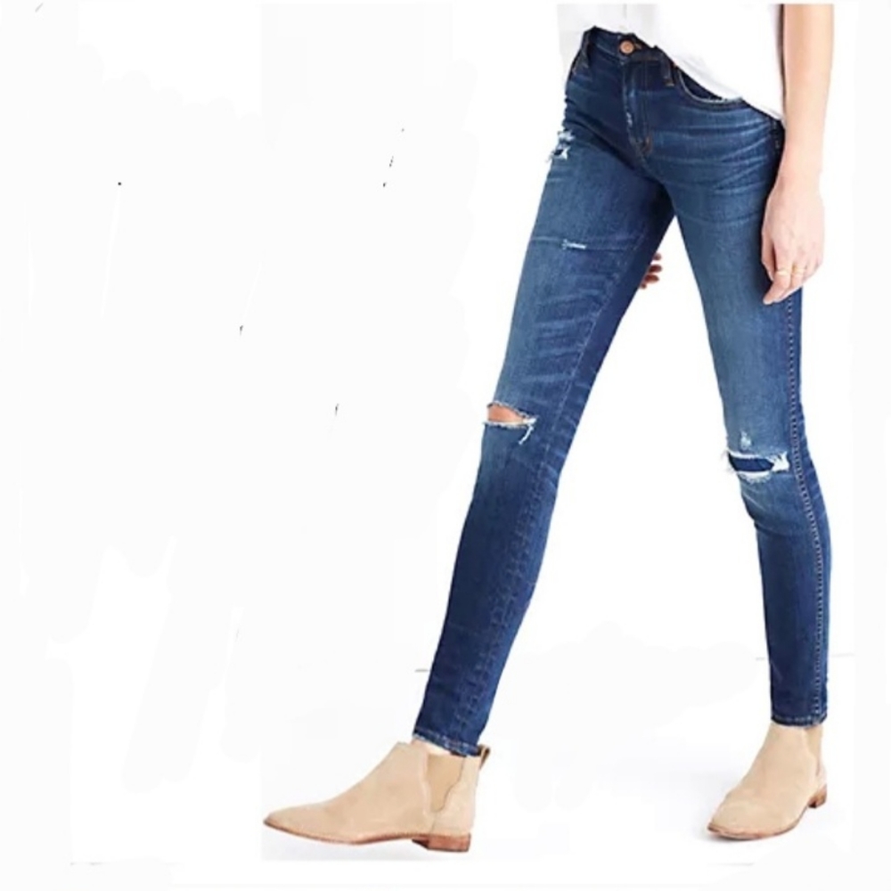Madewell 9” High Riser Skinny Skinny Jeans Ripped and Patched Size 27 #F…